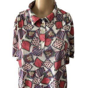 Graff California wear Vintage Scarf Print Polo Style Shirt.